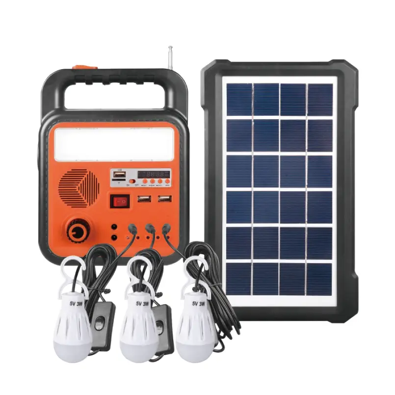5W LED Solar Power Station Kit Rechargeable