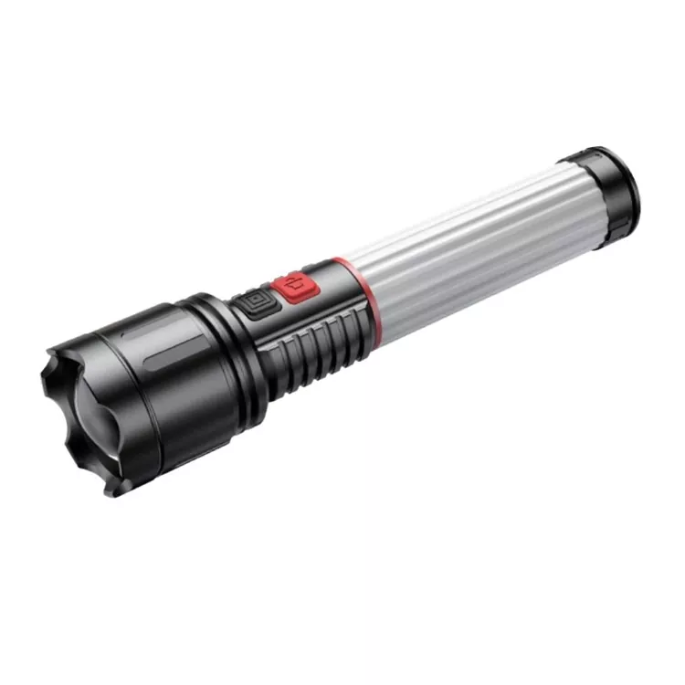 Portable LED Flashlight na may Pula at Asul na Warning Light